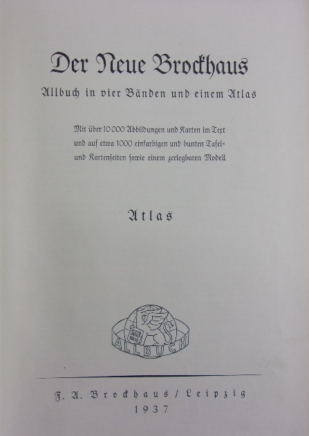 Der Neue Brodhaus Atlas 1937r.