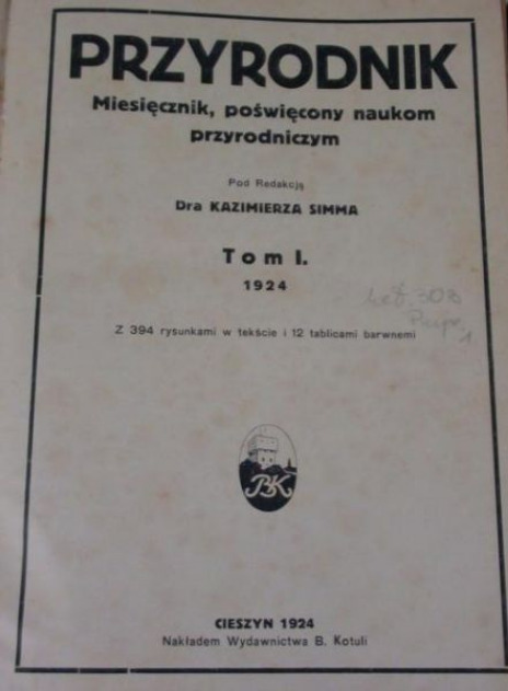 Przyrodnik Tom 1 i 2 1924 r.