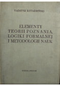 Elementy teorii poznania logiki formalnej i metodologii nauk
