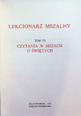 Lekcjonarz mszalny Tom VI