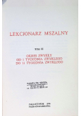 Lekcjonarz  mszalny Tom III