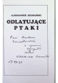 Odlatujące ptaki, autograf
