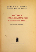 Motywacja napomnień moralnych w listach Św. Pawła
