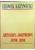 Artykuły i rozprawy 1890 - 1891