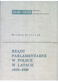 Rządy parlamentarne w Polsce w latach 1919 1926