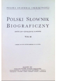 Polski Słownik Biograficzny Tom III