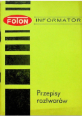 Przepisy roztworów