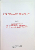 Lekcjonarz mszalny Tom III