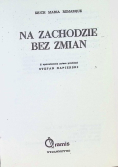 Na zachodzie bez zmian