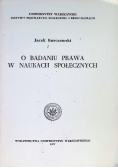 O badaniu prawa w naukach społecznych