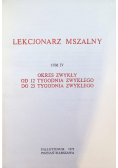 Lekcjonarz mszalny Tom V