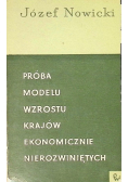 Próba modelu wzrostu krajów ekonomicznie nierozwiniętych