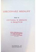 Lekcjonarz mszalny Tom VI