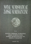 Notae Numismaticae Zapiski Numizmatyczne Tom 1