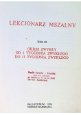 Lekcjonarz  mszalny Tom III
