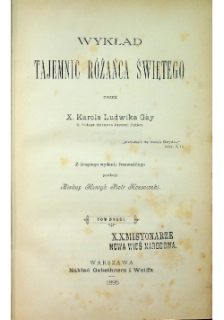 Wykład tajemnic różańca świętego Tom 2 1895 r.