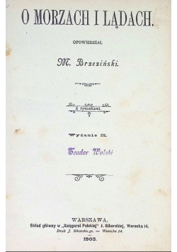 O morzach i lądach, 1903r.
