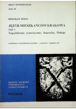 Język mieszkańców Krakowa Część I