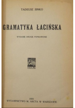 Gramatyka Łacińska  1925r