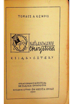O naśladowaniu chrystusa ksiąg cztery