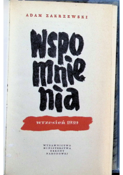 Wspomnienia Wrzesień 1939