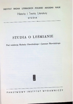 Studia o Leśmianie