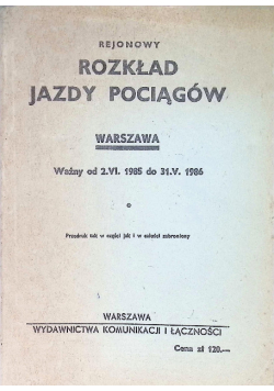Rejonowy rozkład jazdy pociągów Warszawa