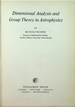 Dimensional Analysis and Group Theory in Astrophysics