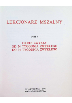 Lekcjonarz mszalny V