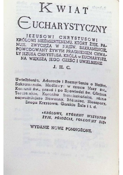 Kwiat eucharystyczny, 1939 r.
