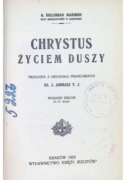 Chrystus życiem duszy 1923 r.
