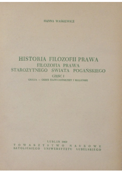 Historia filozfoii prawa Część I