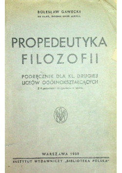 Propedeutyka filozofii 1938 r.