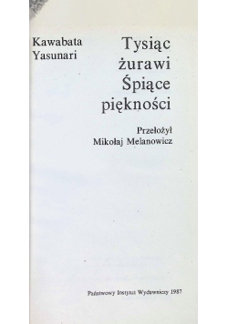 Tysiąc żurawi Śpiące piękności