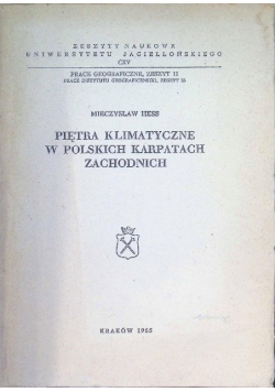Piętra klimatyczne w polskich Karpatach Zachodnich