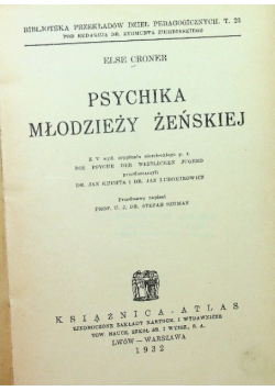 Psychika młodzieży żeńskiej 1932 r