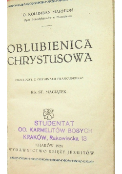 Oblubienica Chrystusowa 1924 r