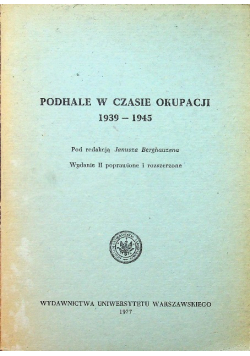 Podhale w czasie okupacji 1939-1945