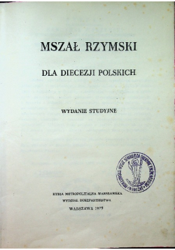Mszał Rzymski dla Diecezji Polskich