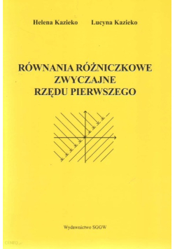 Równania różniczkowe zwyczajne rzędu pierwszego