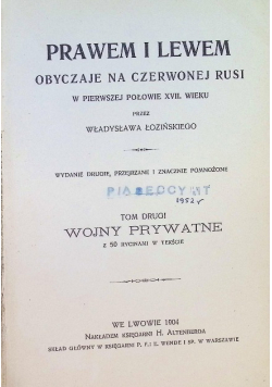 Prawem i Lewem Tom II 1904 r.