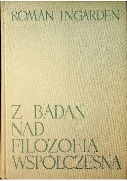 Z badań nad Filozofią Współczesną