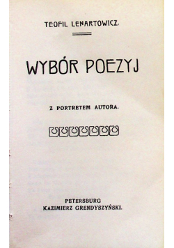 Lenartowicz Wybór poezyj