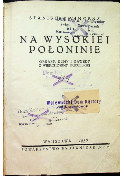 Na wysokiej połonienie  1936 r.