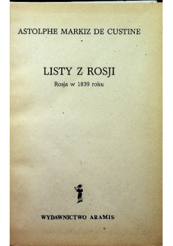 Listy z Rosji Rosja w 1839 roku