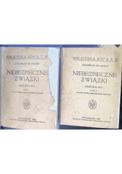 Niebezpieczne związki Tom 1 i 2 1922 r.