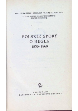 Polskie spory o Hegla 1830 - 1860