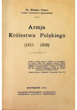 Armja Królestwa Polskiego 1815 1830 z 1917 r.
