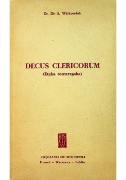 Decus Clericorum Etyka towarzyska