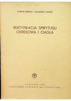 Rektyfikacja spirytusu okresowa i ciągła
